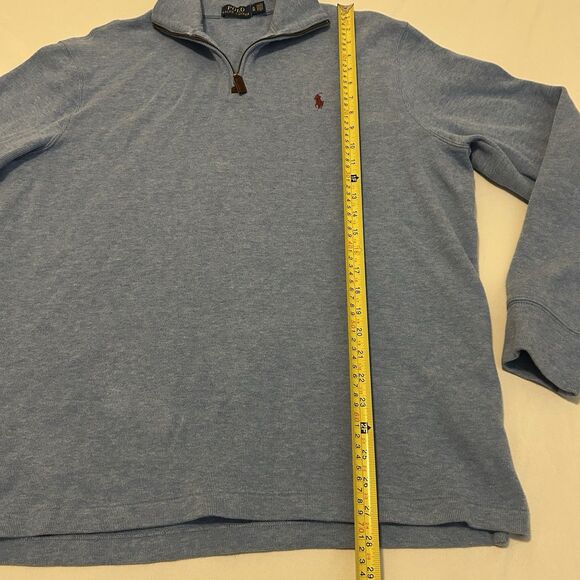 Polo Ralph Lauren Quarter Zip Pullover Light Blue 100% Cotton - Mens XL - Picture 7 of 13